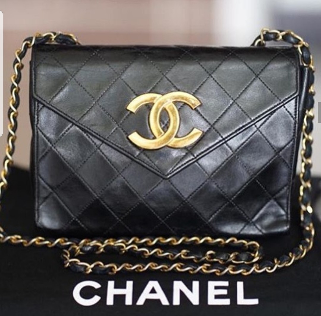 Chanel Vintage Big CC Logo Envelope bag 24k GHW, Luxury, Bags & Wallets on  Carousell