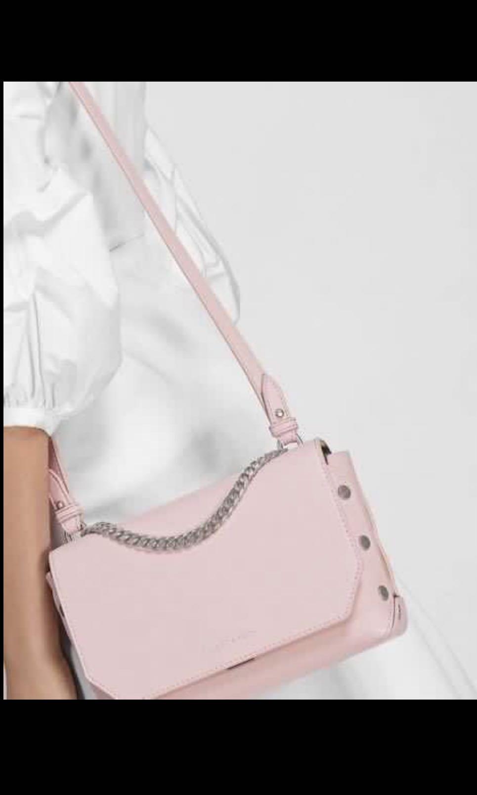 chain detail front flap bag