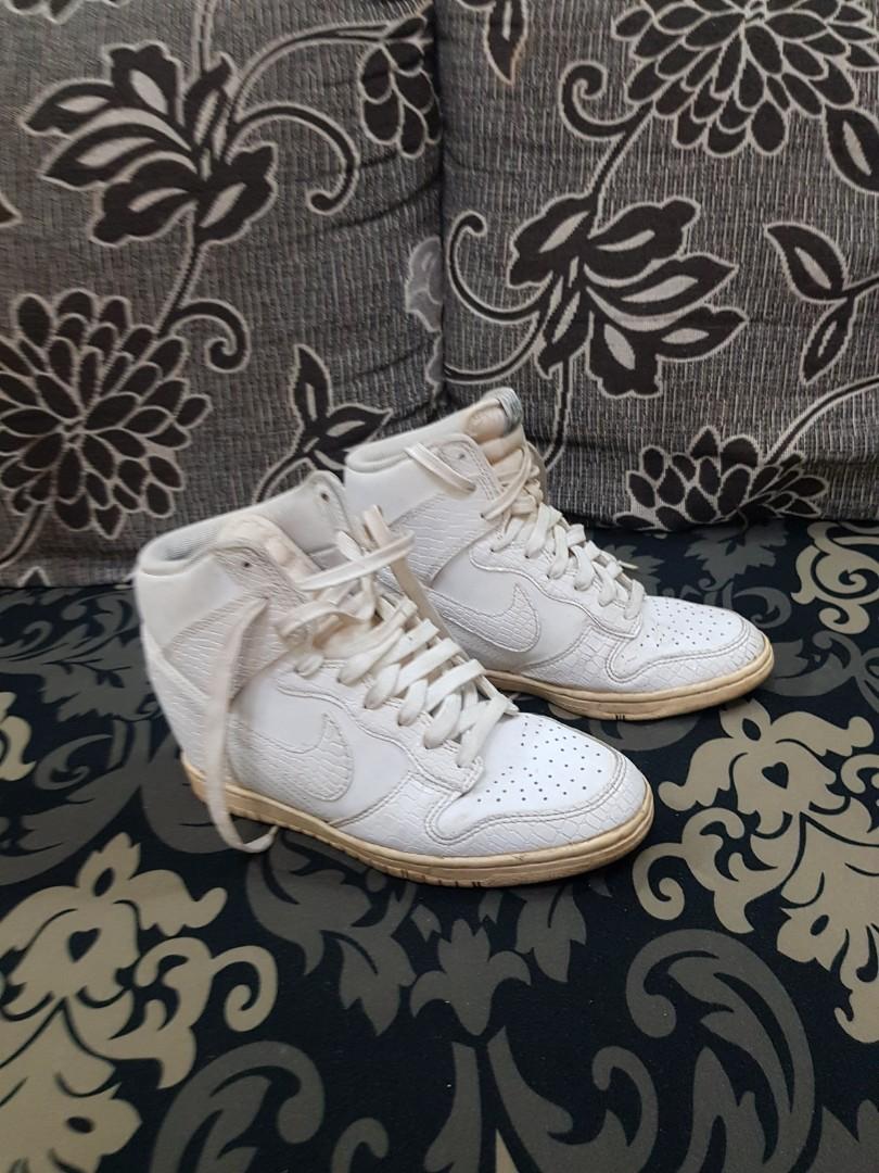 nike platform sneakers white