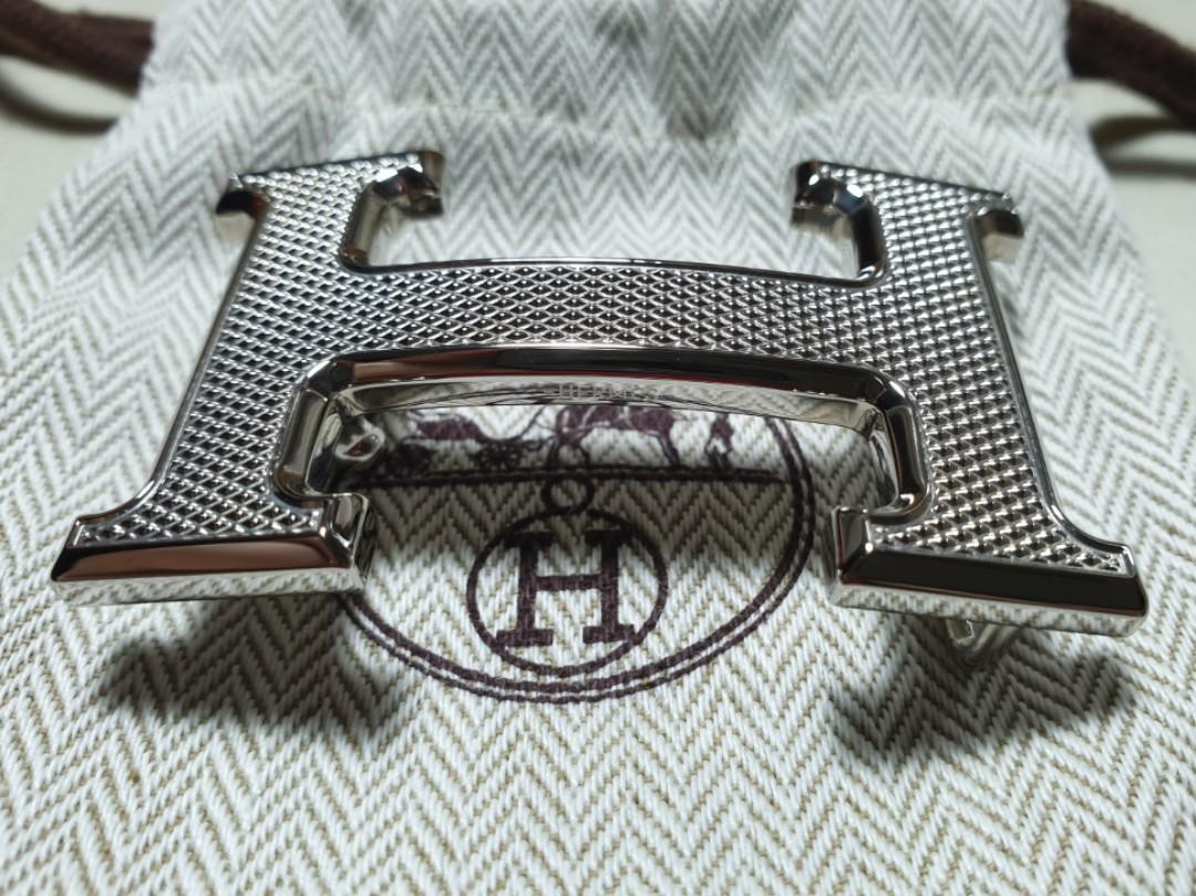 HERMES] Hermes H belt guilloche reversible box curf black/tea □ G eng –  KYOTO NISHIKINO