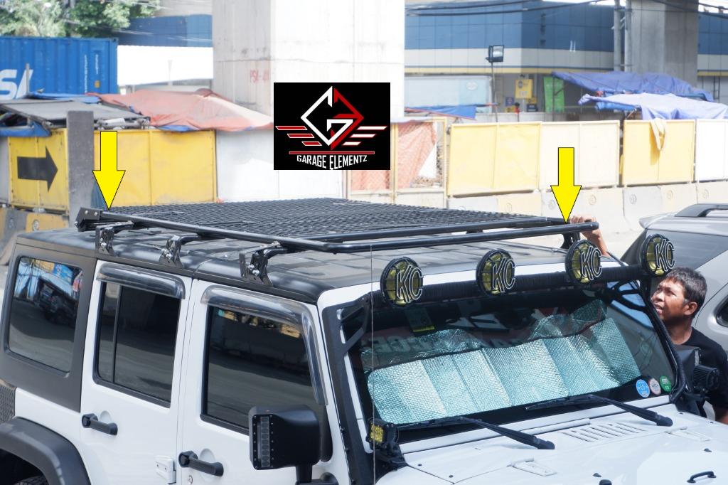 Jeep Wrangler Rubicon Universal flat roof rack LARGE steel gutter mount