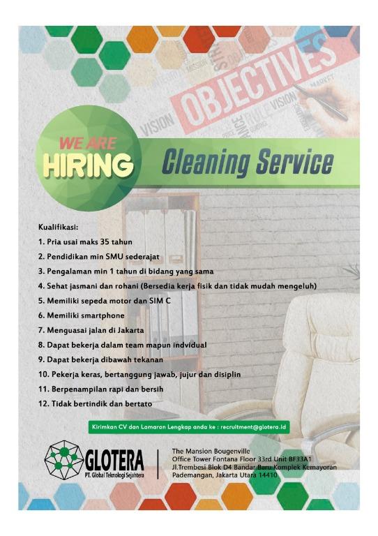 Lowongan Kerja Jakarta Cleaning Service Diutamakan Wanita Cari Kerja