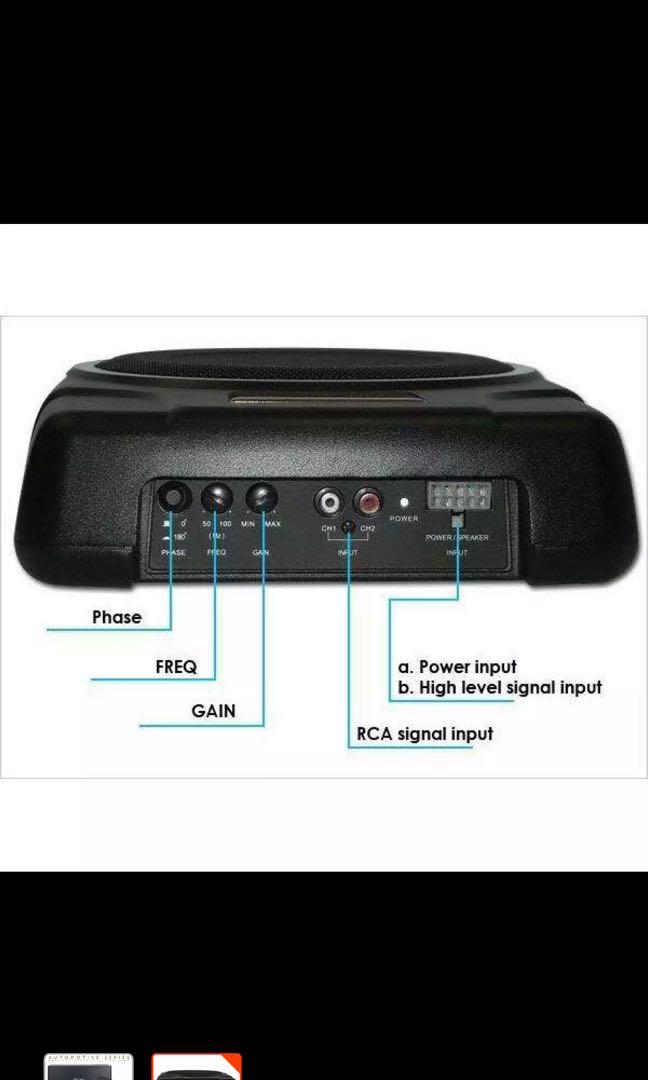 MBQ AW10e 10 Car UnderSeat Super Slim Active Subwoofer Built In