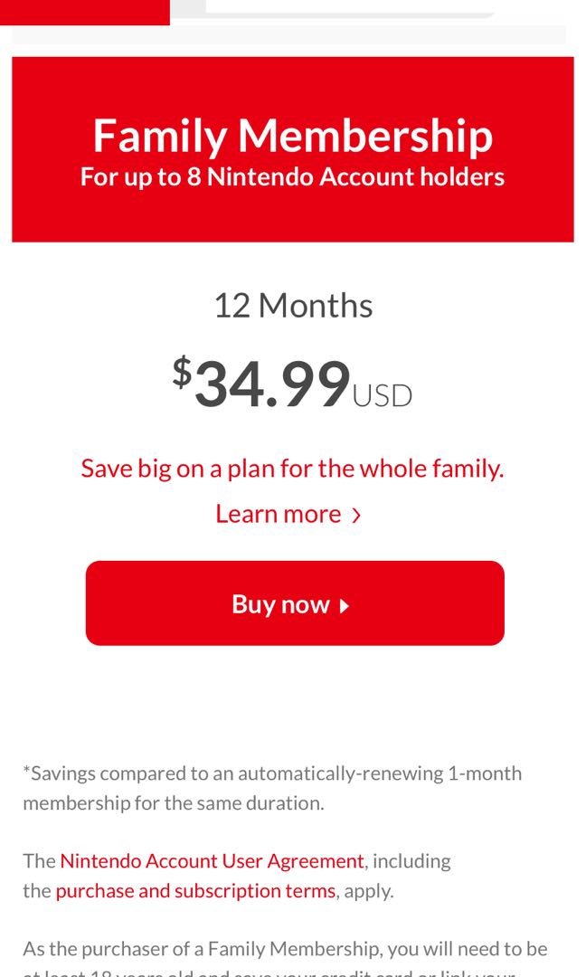 Ubuy 12 Month Nintendo Switch Online Family Plan Nintendo Switch