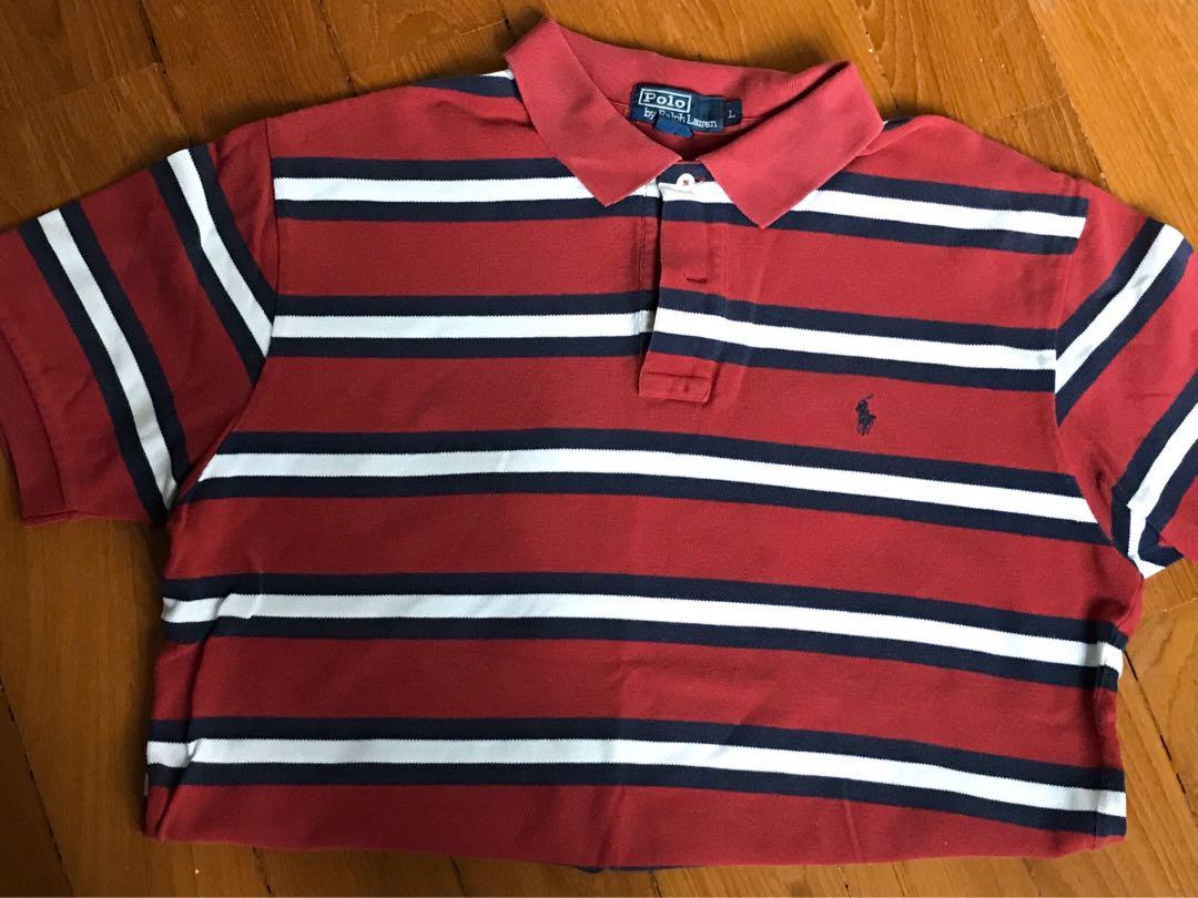 red and white striped ralph lauren t shirt
