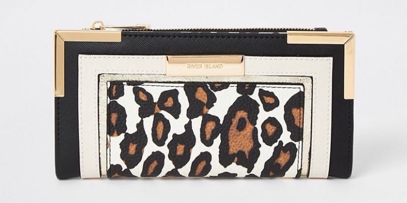 River island leopard print store purse