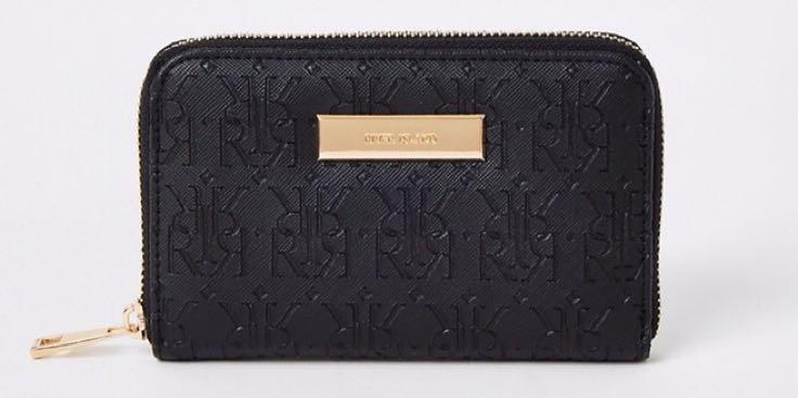 Black quilted clip top purse | River Island