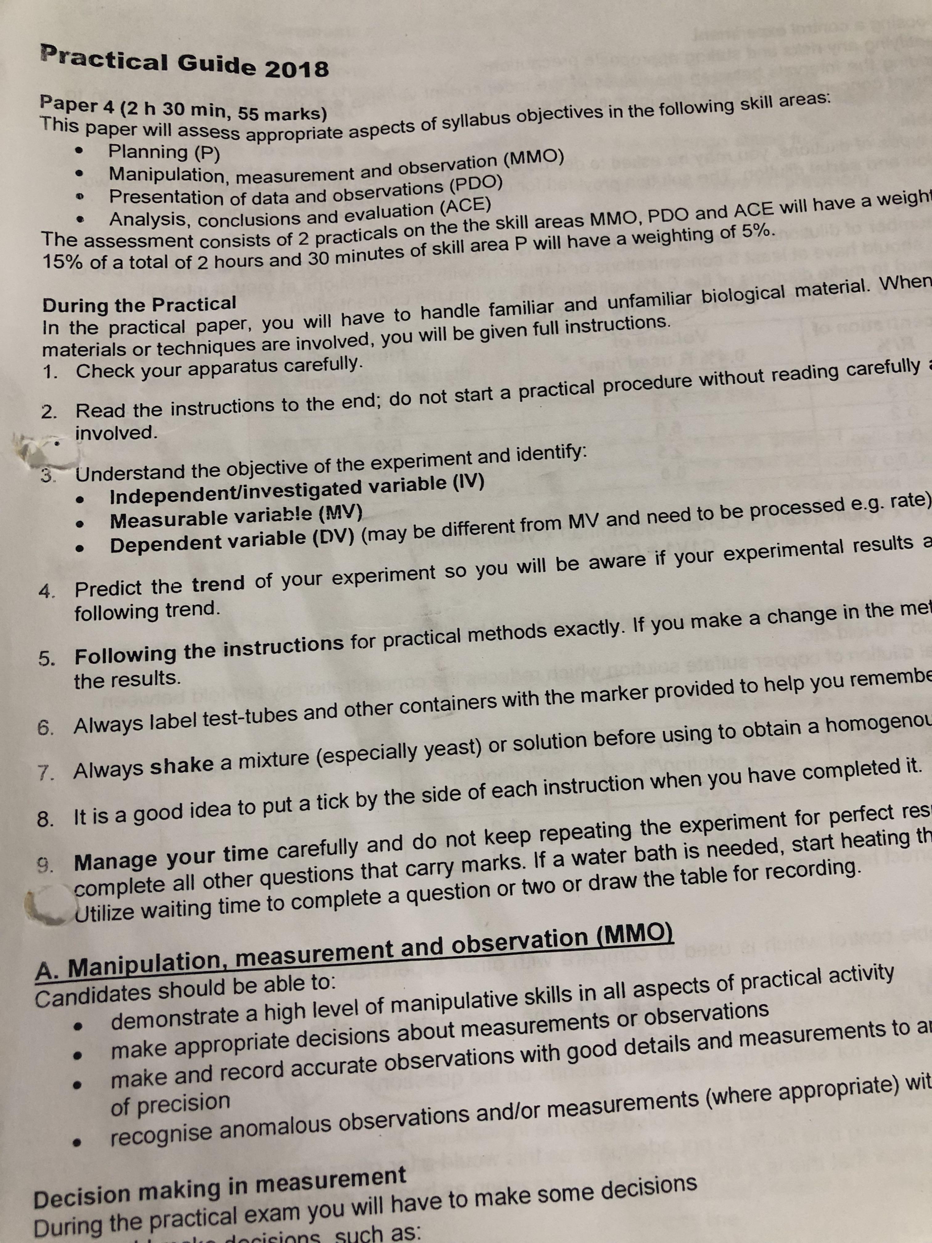 Rjc H2 Biology Practical Guide Notes 2018 2019 Hobbies Toys Books Magazines Assessment Books On Carousell