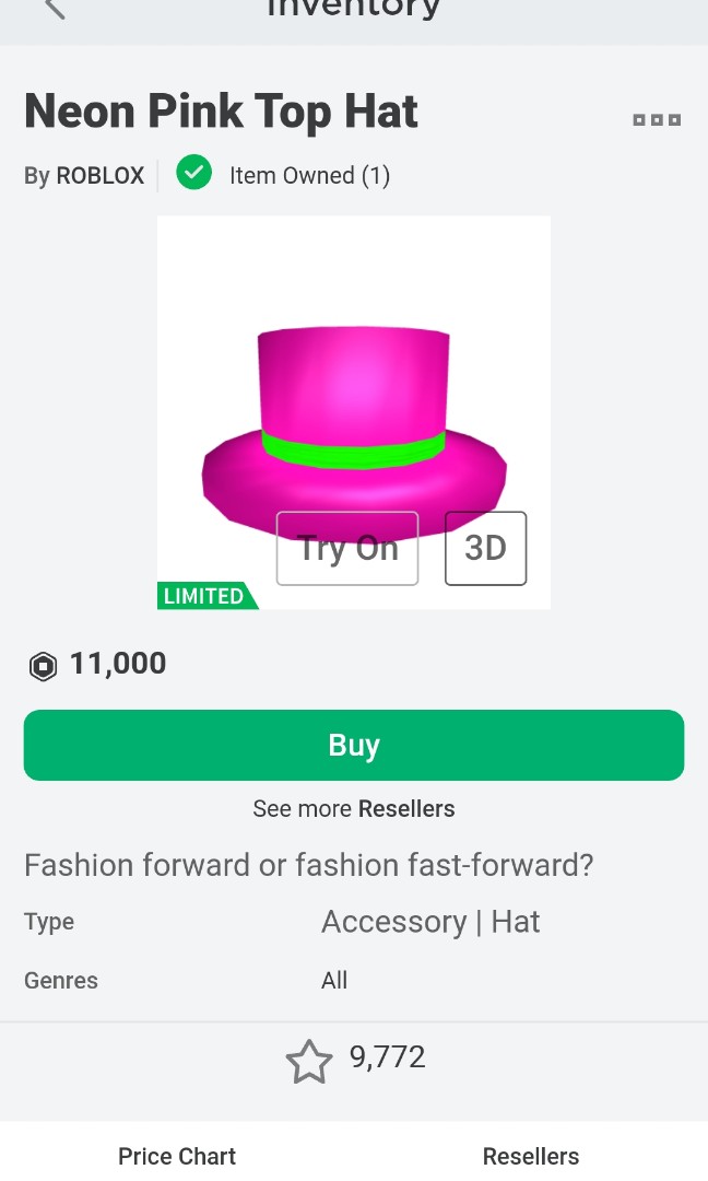 ROBLOX Selling Neon Pink Top Hat Hobbies Toys Toys Games on