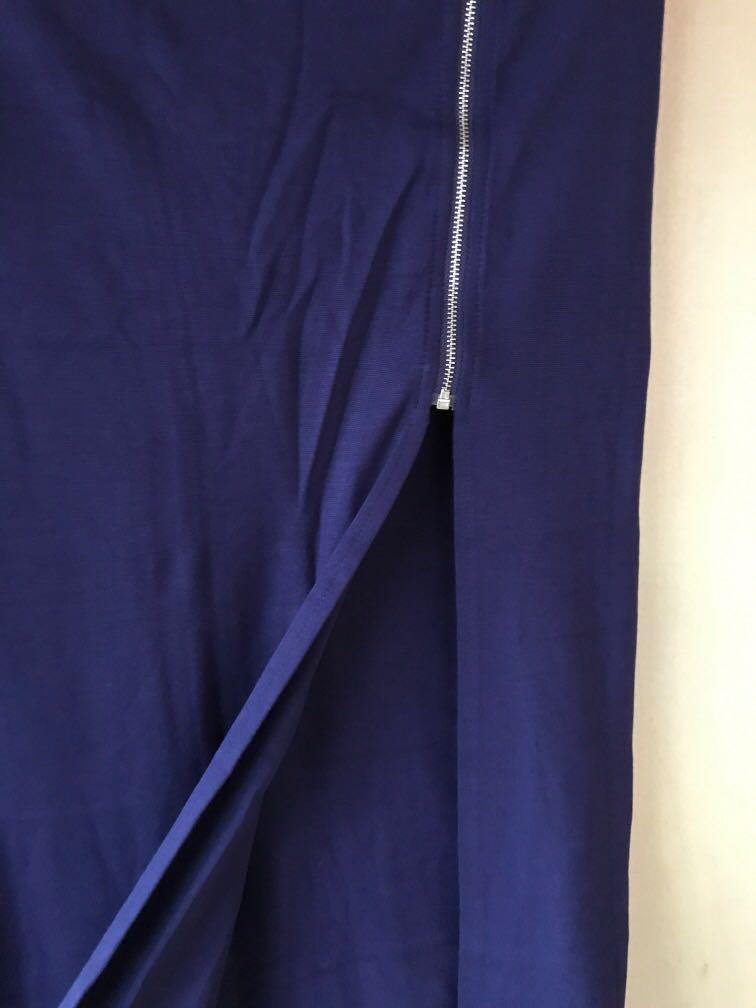 #7001 Women Long Maxi Skirt- Royal Blue
