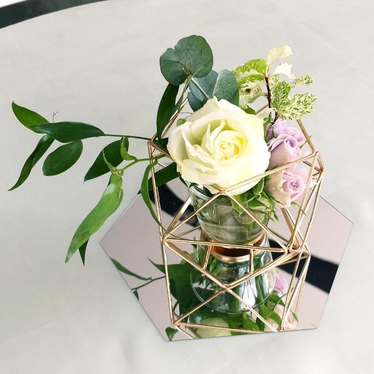 [Sale] Gold Geometric Tea Light Holder, Furniture & Home Living, Home Decor, Other Home Decor on