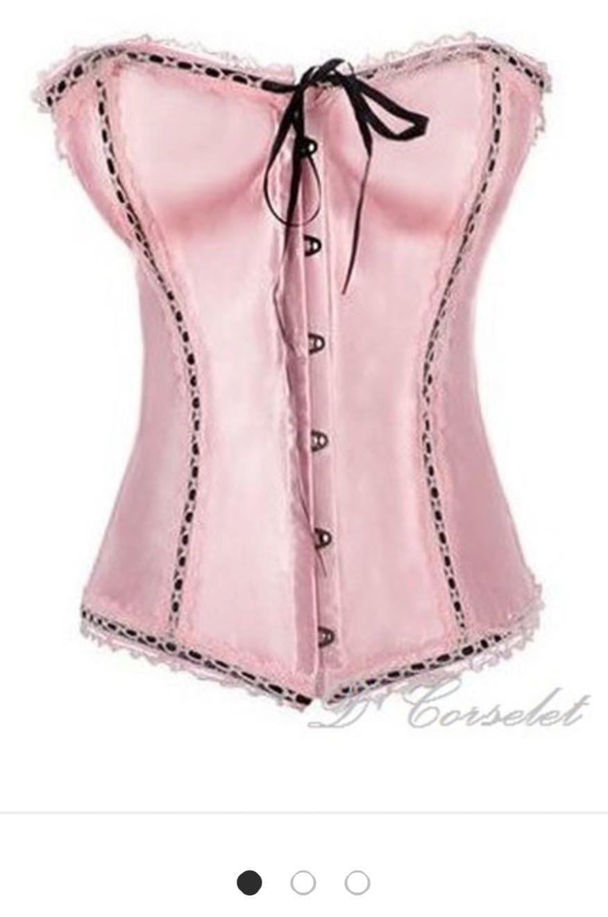 Pink satin corset clearance