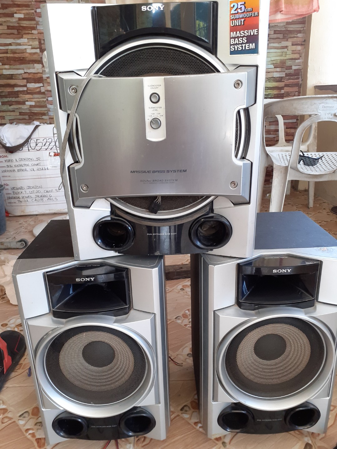 Sony massive shop bass system