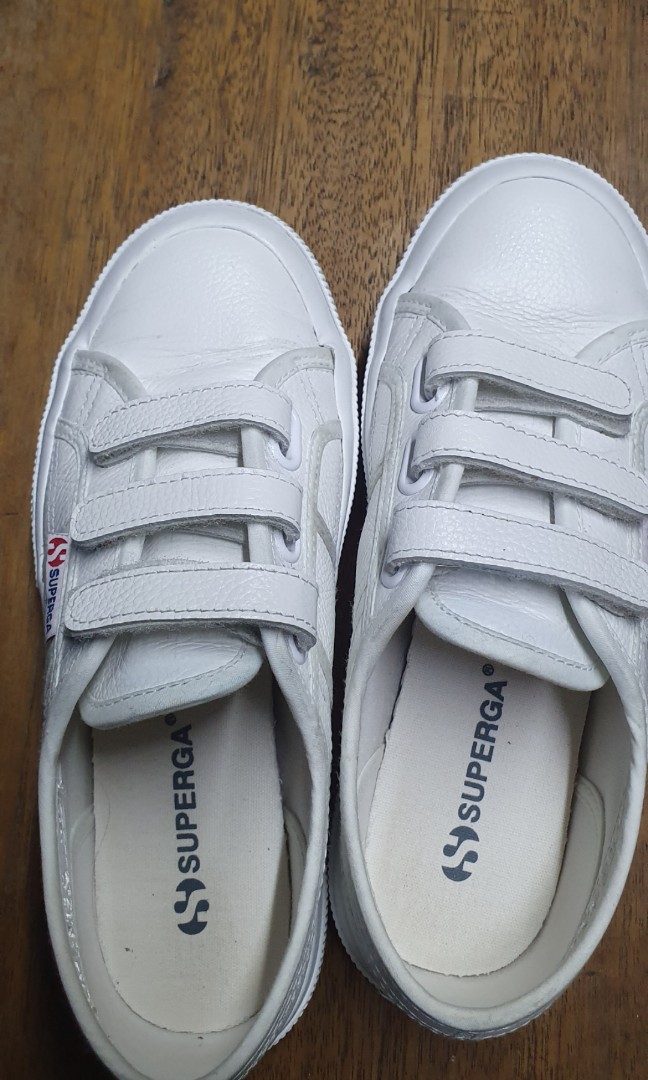SUPERGA LEATHER VELCRO SNEAKERS Women s Fashion Footwear Sneakers on Carousell