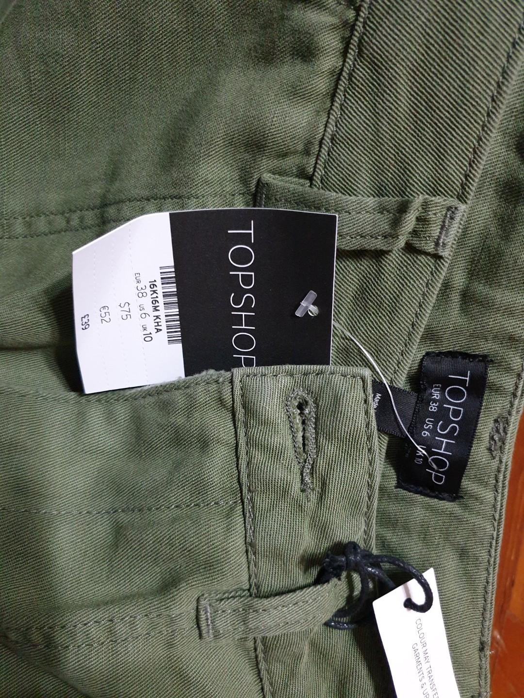 Topshop khaki utility trousers shop