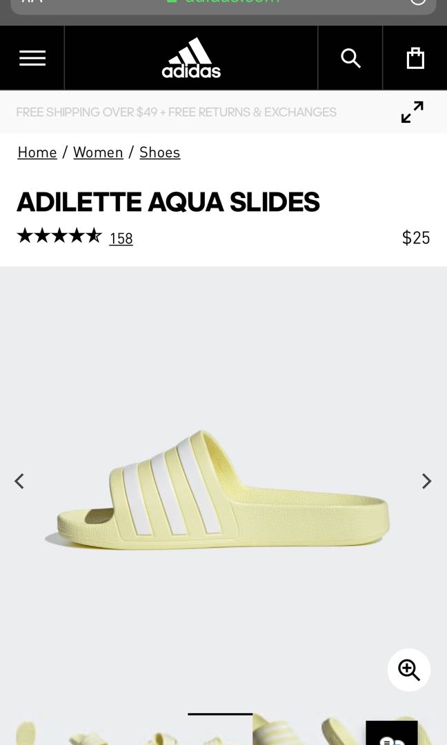 Adidas Adilette Aqua Slides Yellow 