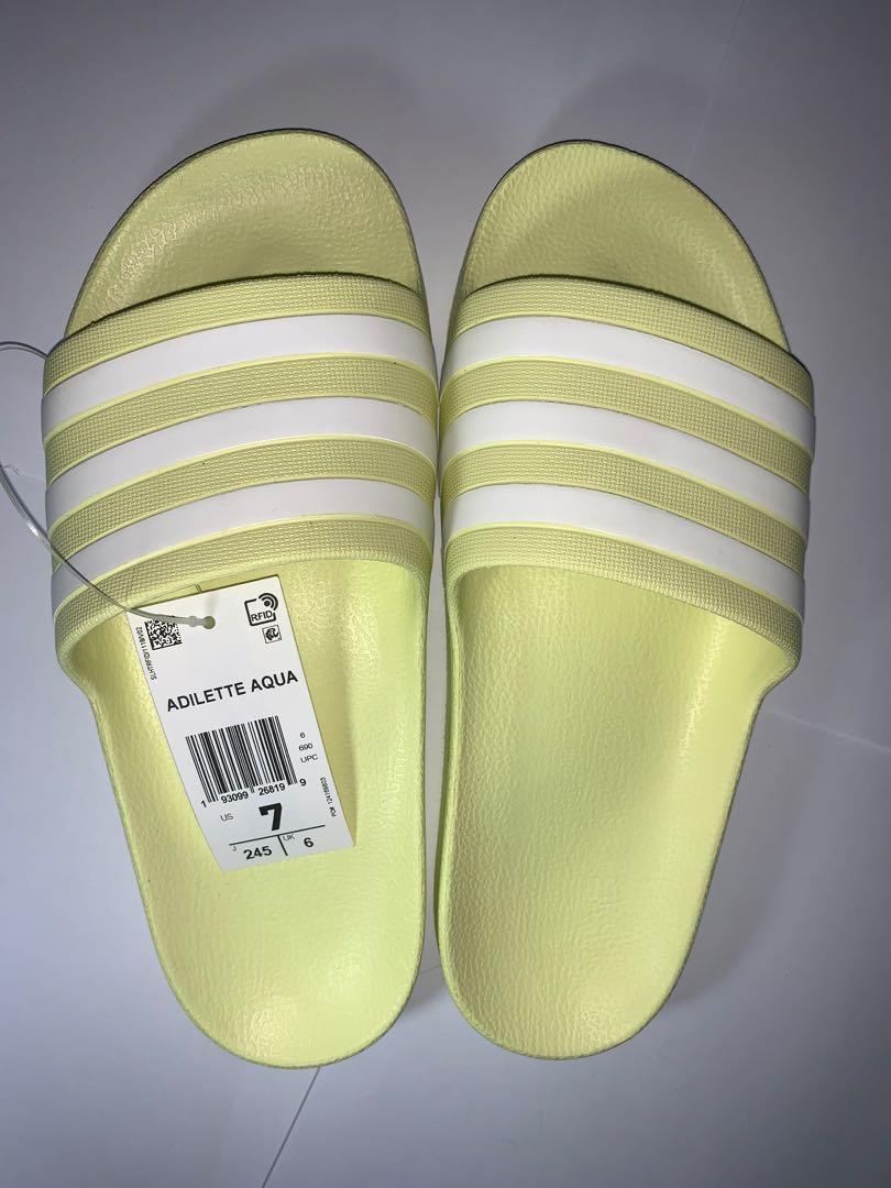 adilette slides yellow