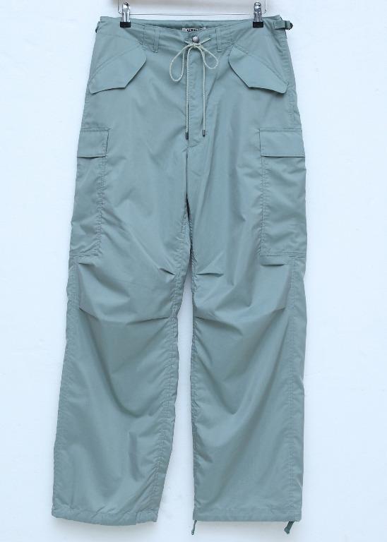 AURALEE 19SS Light Fix Polyester Fatigue Pants (Light Green), 男裝