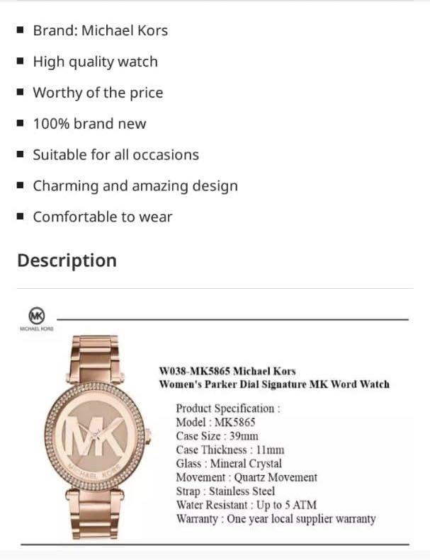 Mk5865 best sale water resistant