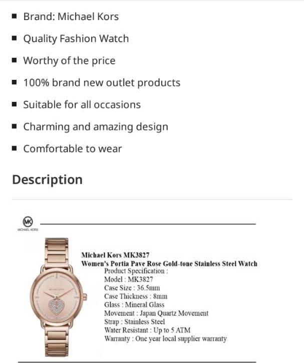 Michael shop kors mk3827