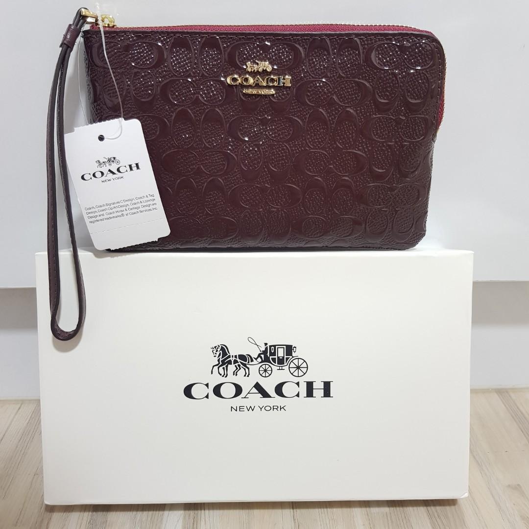 Maroon sales coach wristlet