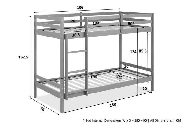 Double deck bed size in meters outlet