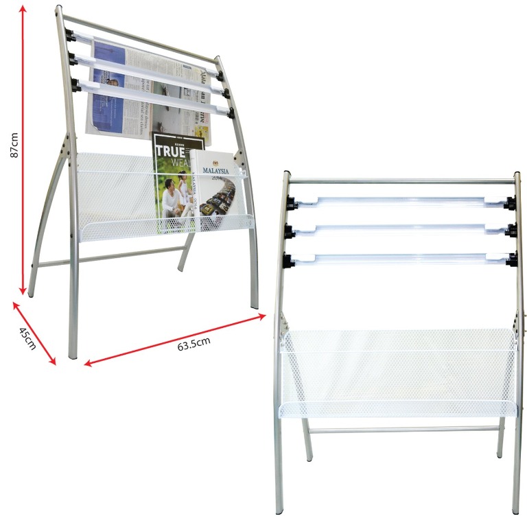 D - 3 Level Newspaper & Magazine Rack, Furniture & Home Living ...