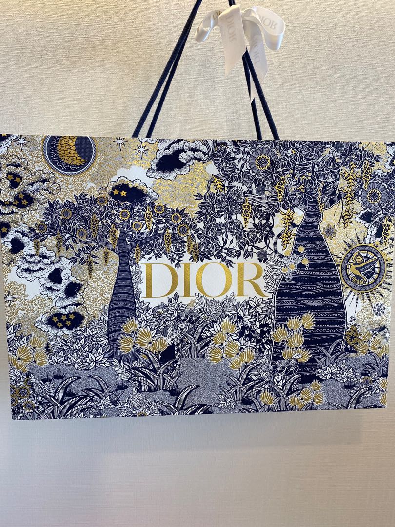 Authentic Dior Medium 10 White And Gold Empty Gift Paper Bag  eBay