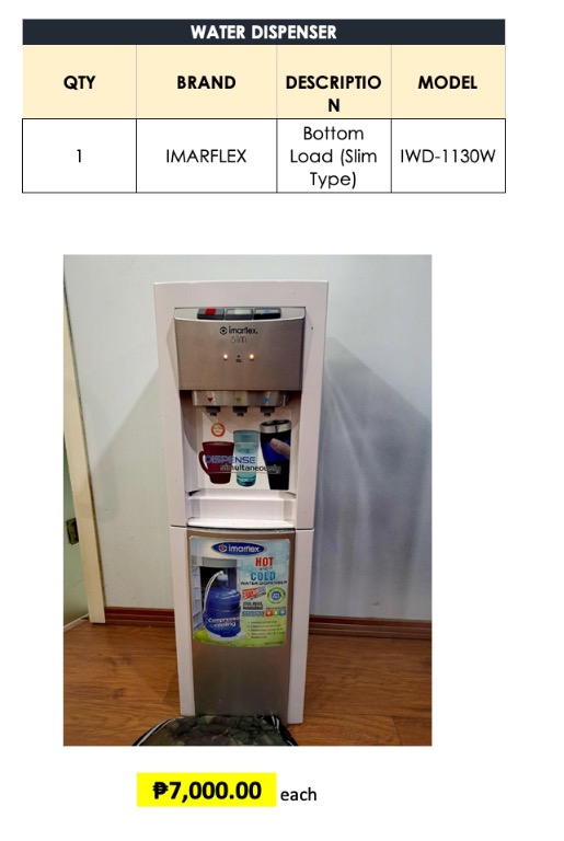Imarflex water dispenser bottom hotsell load