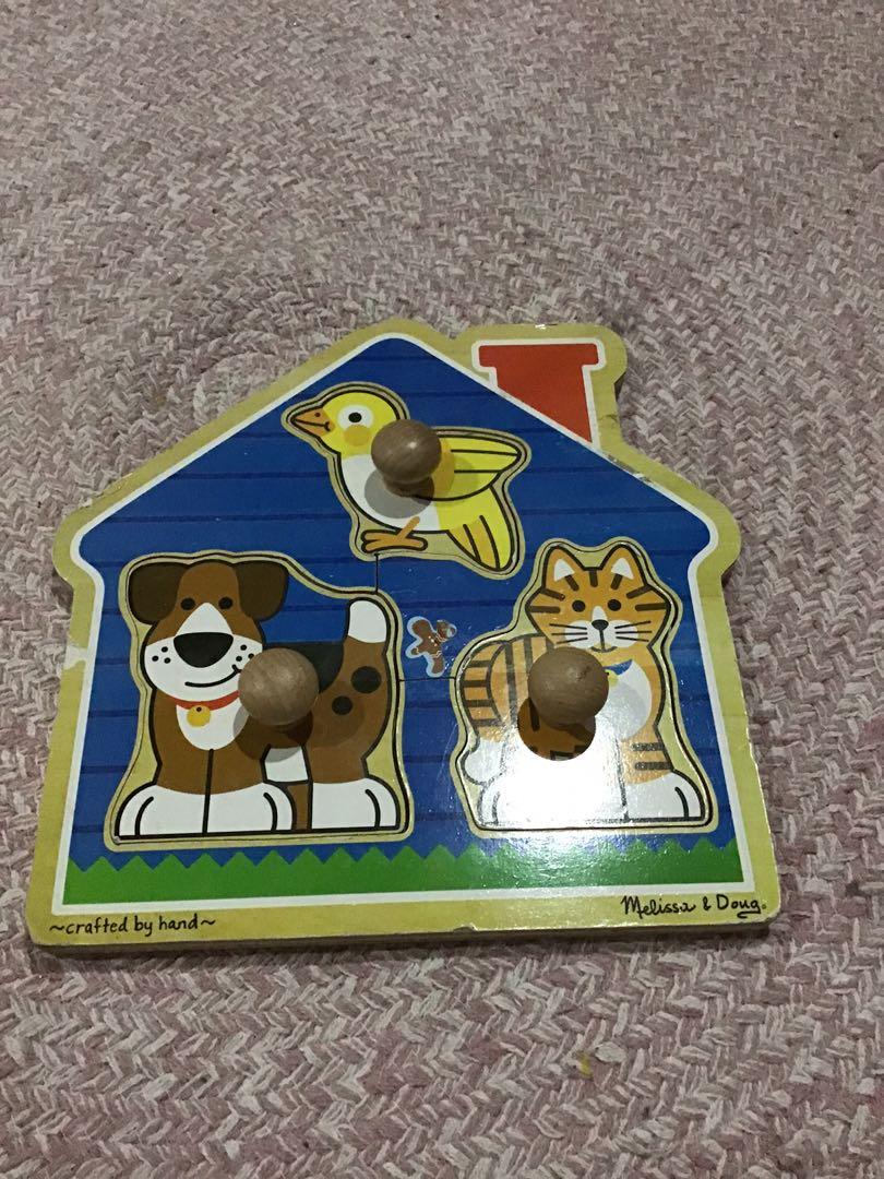 Melissa & Doug fresh start jumbo knob puzzle house pets, Hobbies & Toys, Toys & Games on Carousell