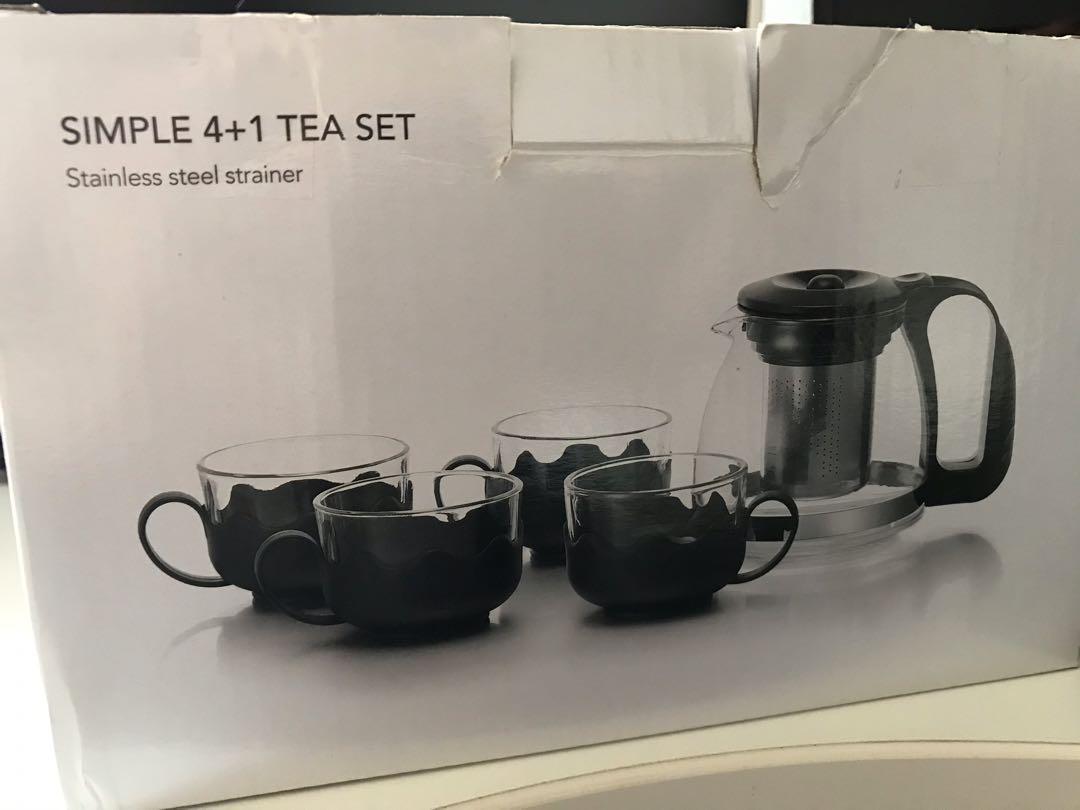 Miniso simple tea set 4+1, Furniture & Home Living, Kitchenware