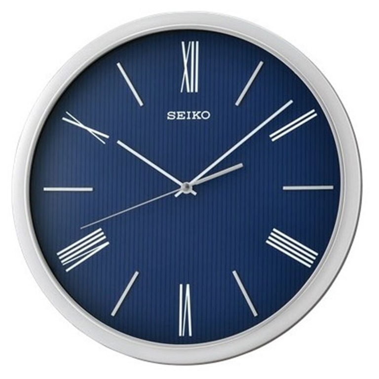 QXA725S Seiko Round Blue Wall Clock (Singapore Only), Furniture & Home