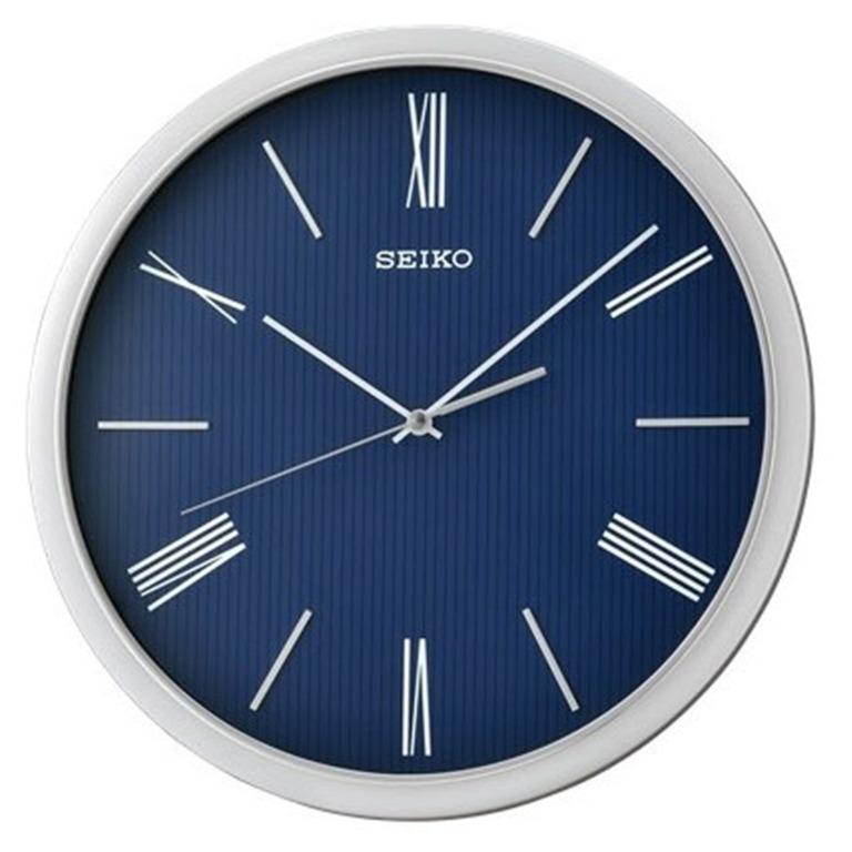 QXA725S Seiko Round Blue Wall Clock (Singapore Only), Furniture & Home