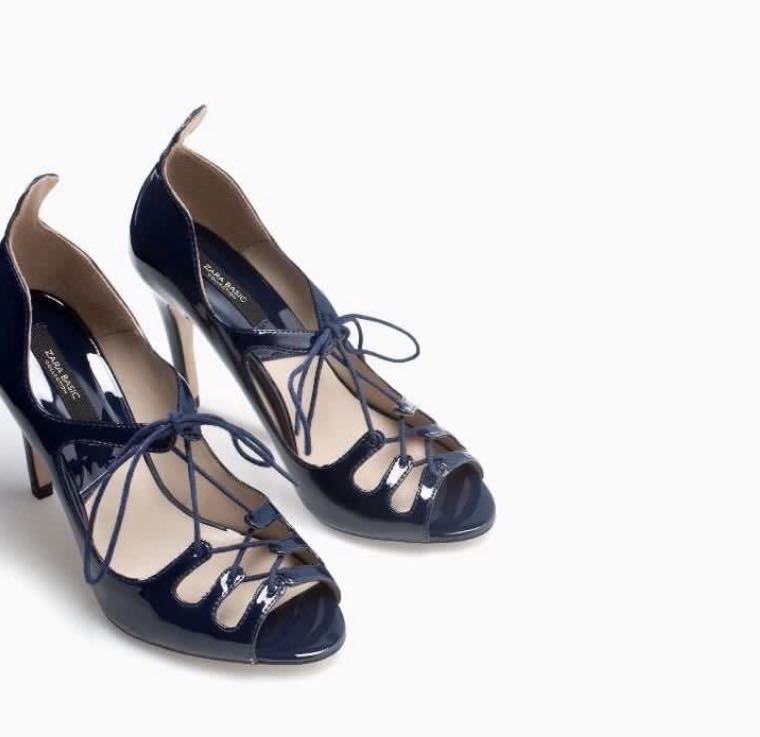 navy patent heels