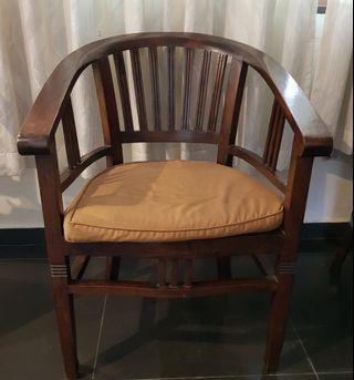 Preloved Teak Wood Chair with Cushion