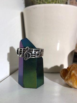 Sterling silver music note ring
