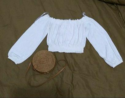 HnM Sabrina White Crop