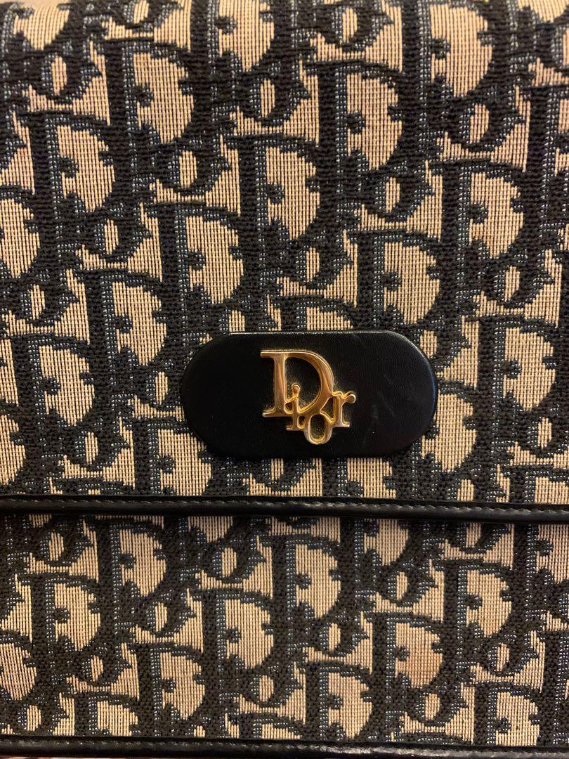 Authentic Christian Dior Vintage Trotter Print 2way Flap Bag