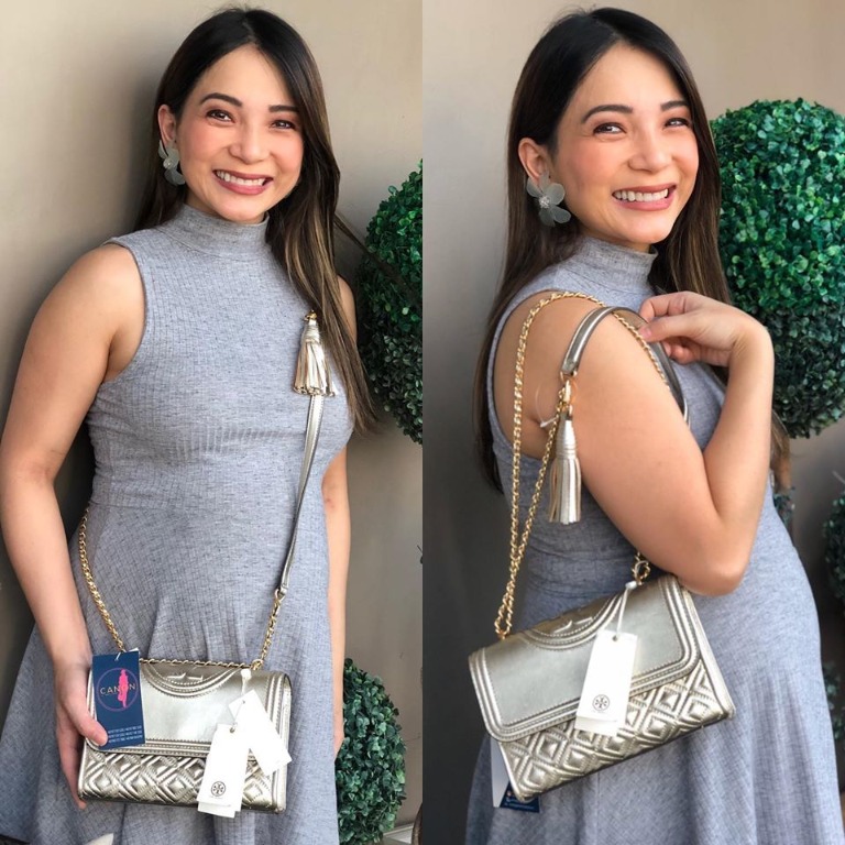Fleming metallic small top convertible shoulder bag