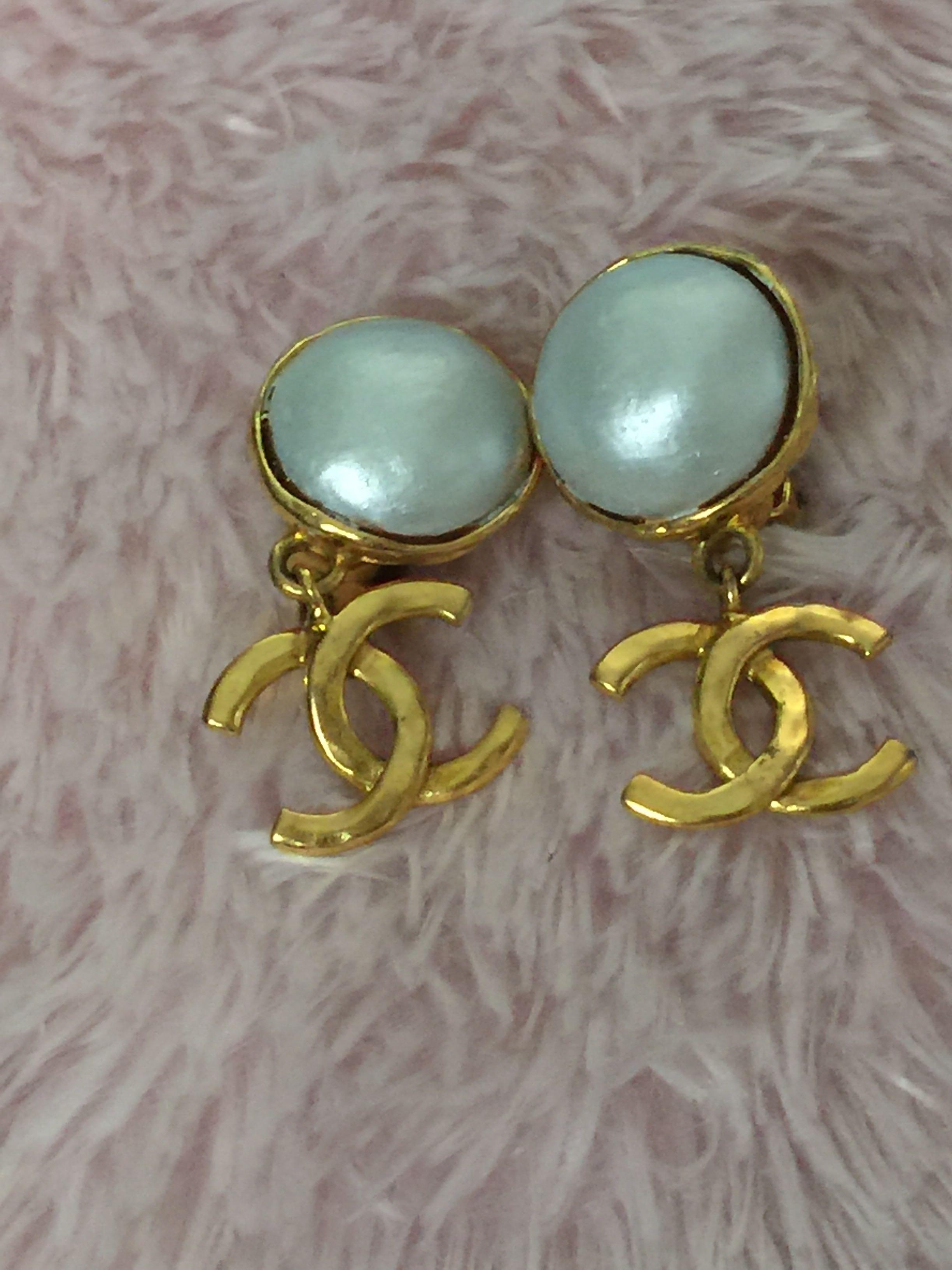 Chanel Gunmetal Drop Earrings  Vintage  Jennifer Gibson Jewellery