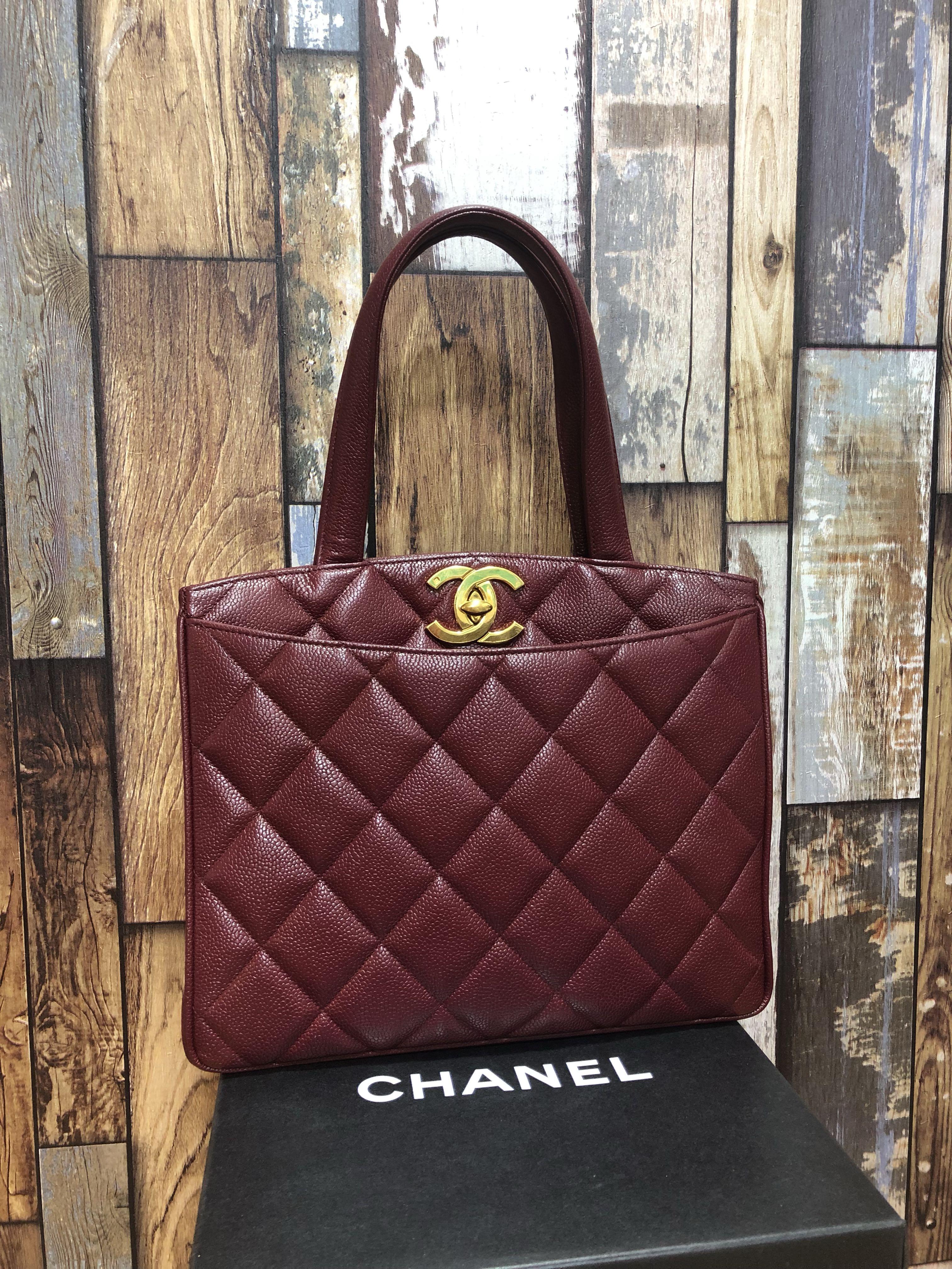 Chanel Bag Quilted Caviar Leather Square Stitch Medium Satchel