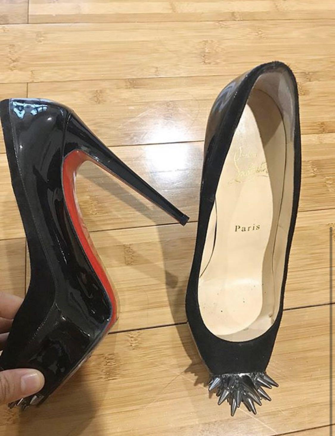 Christian Louboutin heels (Category: Heels) located in Quezon City. Submitted by prelovedstuffshop (Listing ID 277548337, Image 2). Description: Size 37.5 (Fits 38) Complete with dustbag and box.