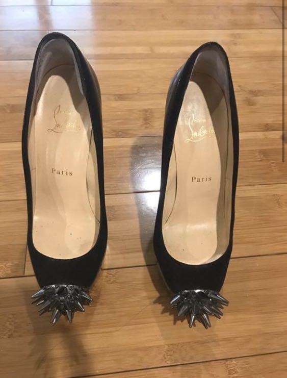 Christian Louboutin heels (Category: Heels) located in Quezon City. Submitted by prelovedstuffshop (Listing ID 277548337, Image 1). Description: Size 37.5 (Fits 38) Complete with dustbag and box.