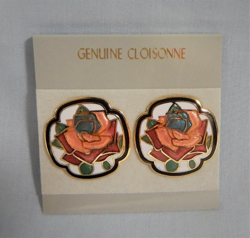 Genuine cloisonne earrings cheap