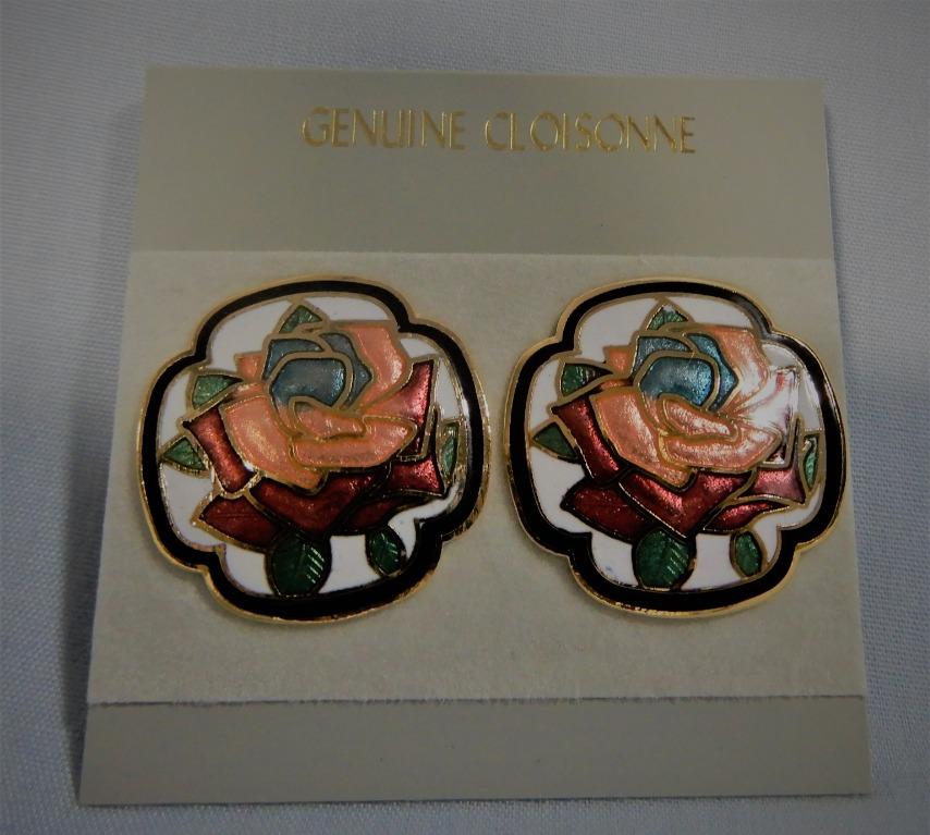 Genuine cloisonne earrings cheap