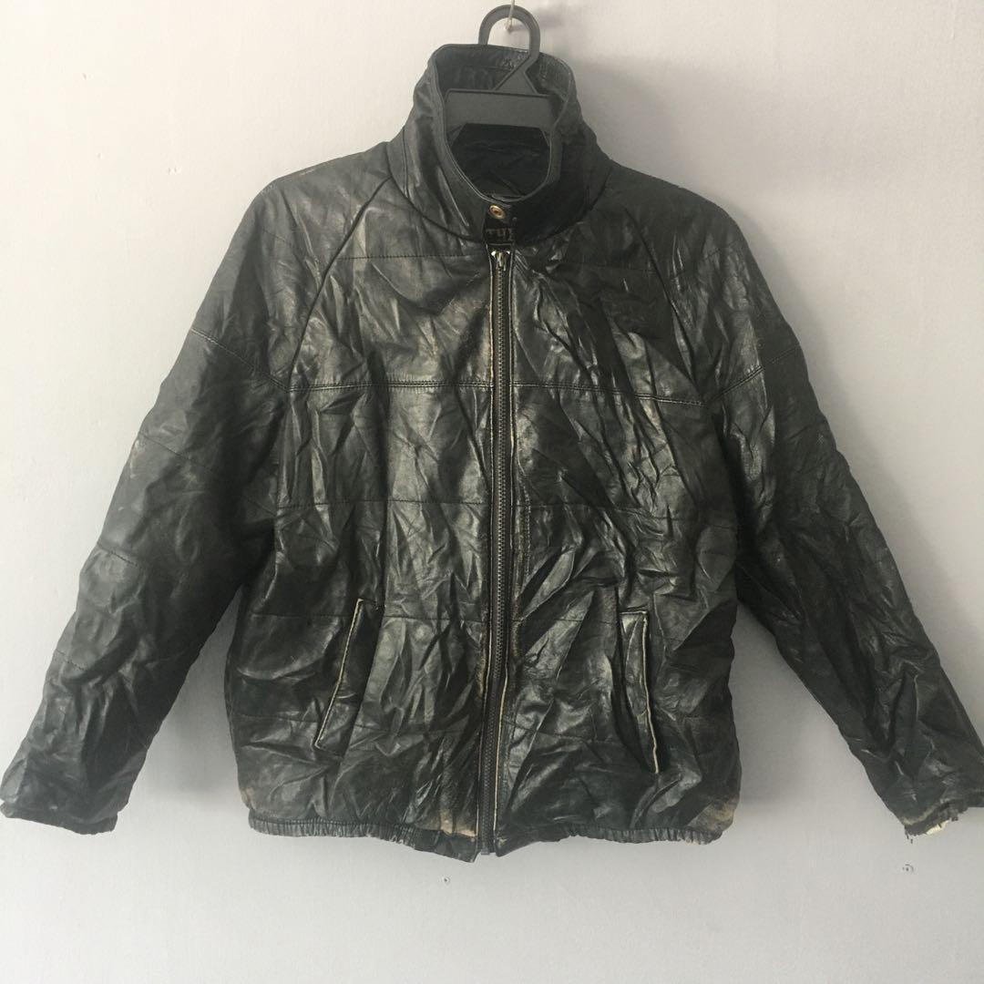 Lether Jacket, Men's Fashion, Tops & Sets, Hoodies on Carousell