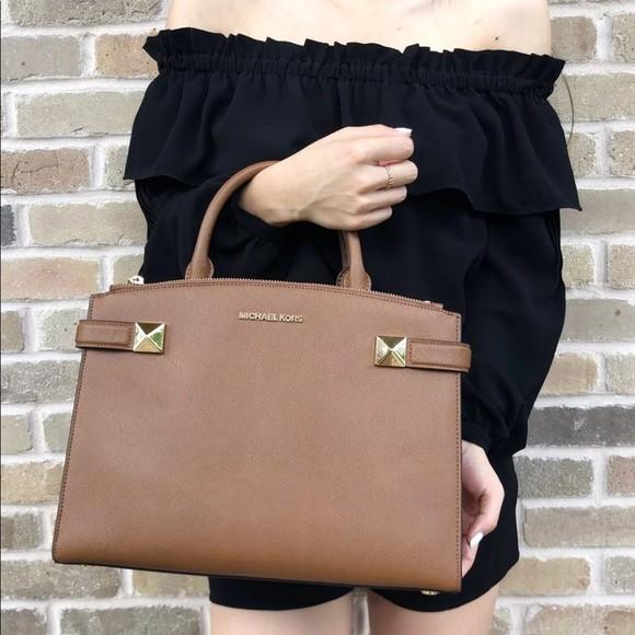 Michael Kors Karla East West Medium Satchel Bag Luggage Brown, Women's  Fashion, Bags & Wallets, Tote Bags on Carousell