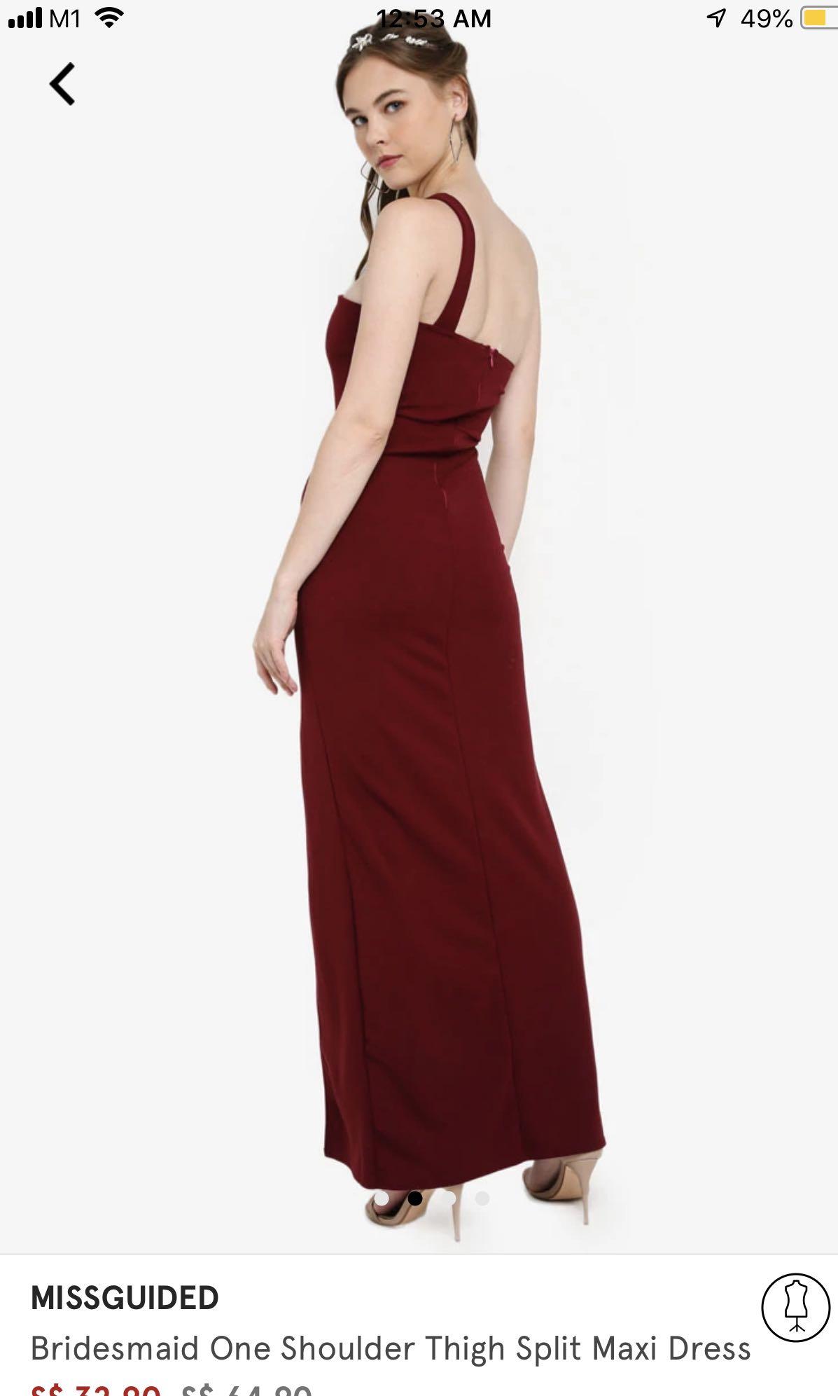 one shoulder thigh split maxi dress