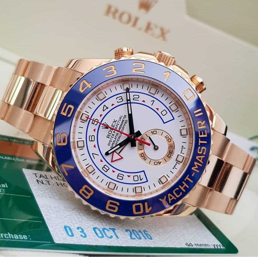 ROLEX YATCH MASTER II 18K YELLOW GOLD Fesyen Pria Jam Tangan Di