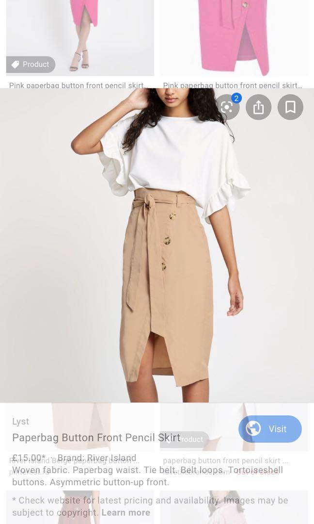 river island white paperbag skirt